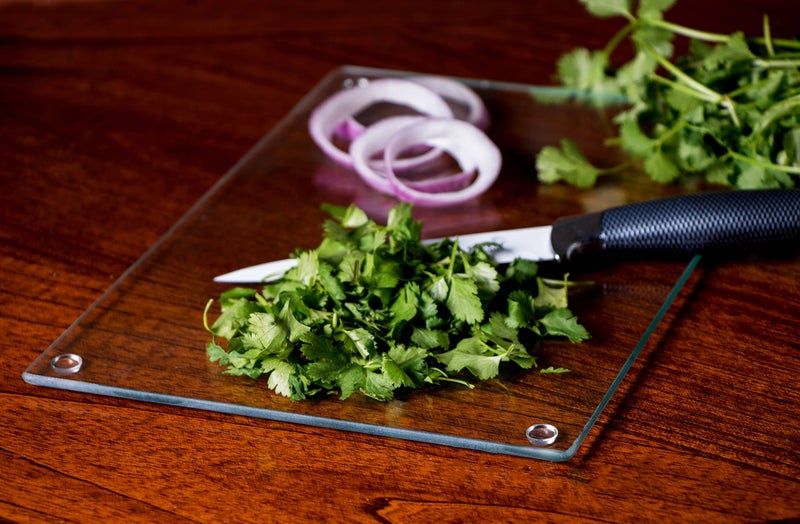 Clever Chef Shape Variety Pack of 6 Clear Glass Cutting Boards Shatter-Resistant, Durable, Stain-Resistant, Dishwasher Safe, and Non-Slip - Image 5